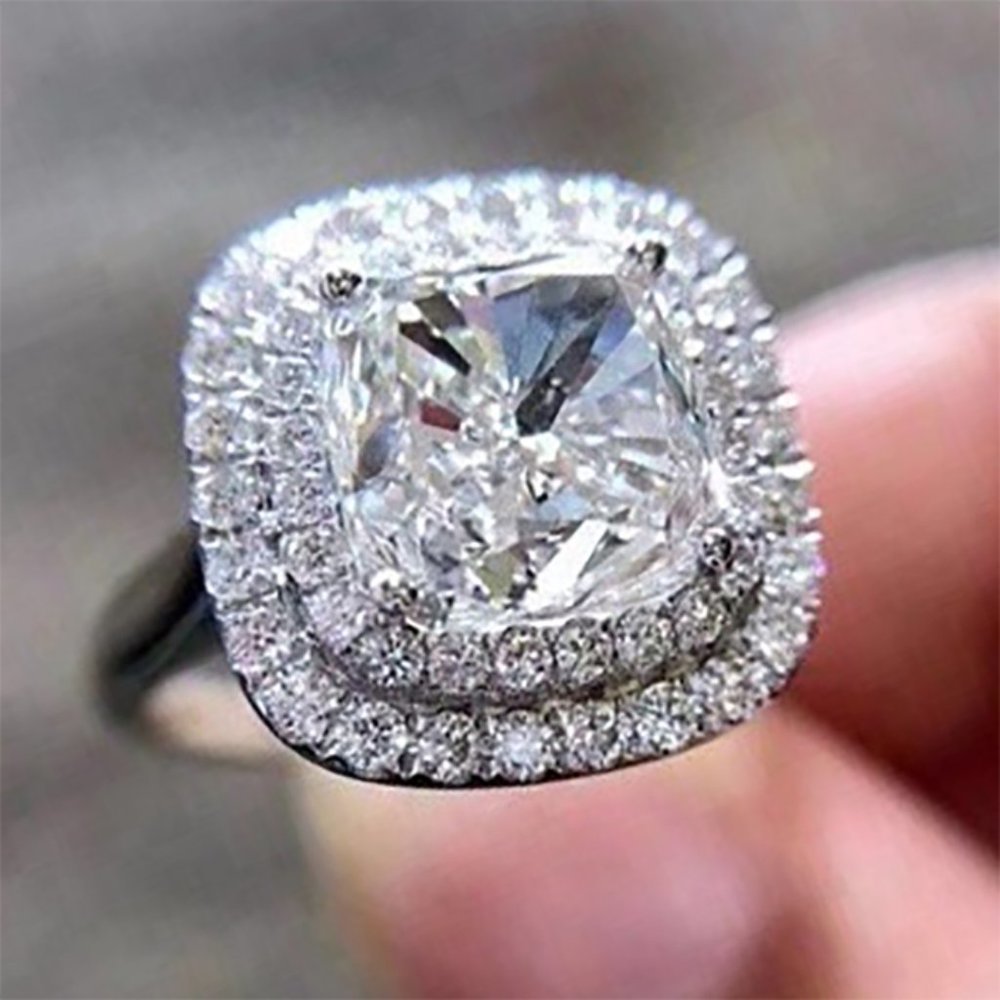 Engagement Dainty Anillos Zircon Square Dainty Wedding Rings For Women, L251